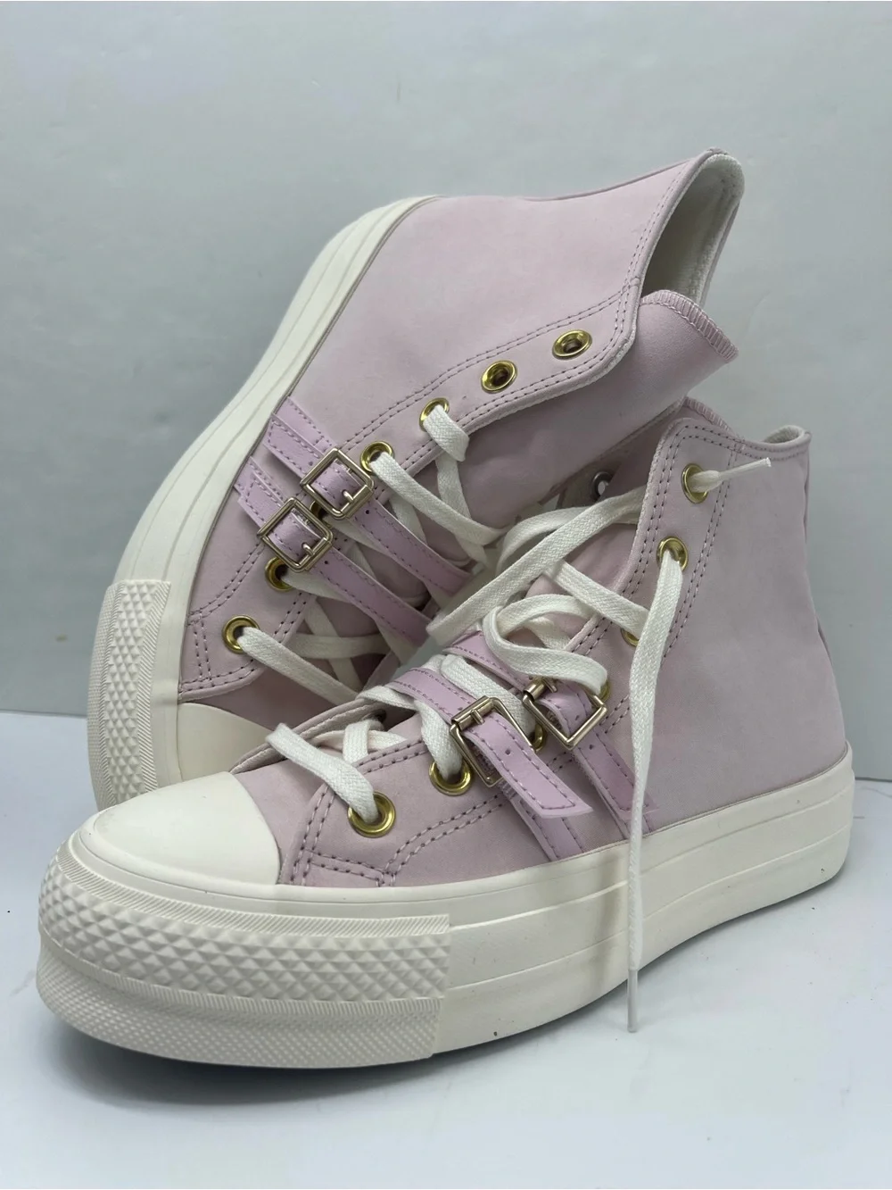 Converse CTAS Lift Hi Platform Buckle Sneakers Summit Pink Egret Blk A11864C NWT
